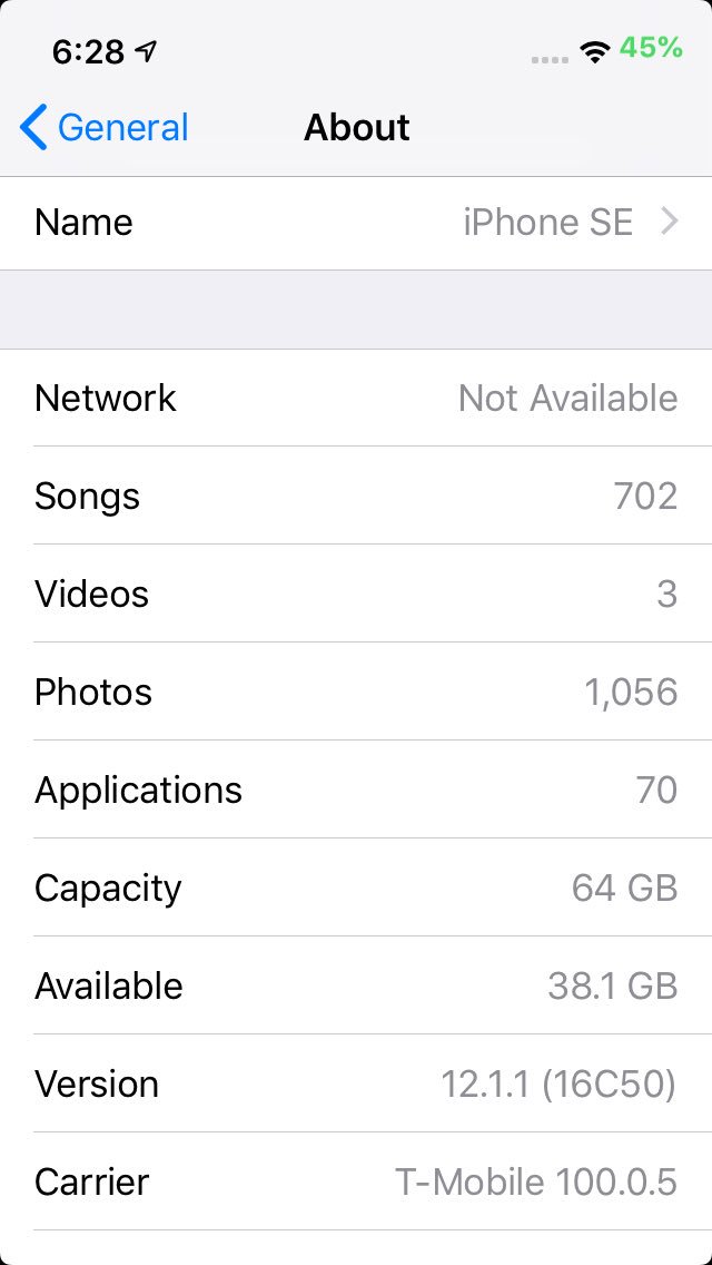 TheXseption's tweet photo. @itweakios Still getting no service on SE with most the recent update https://t.co/Q4WsR1NiCI
