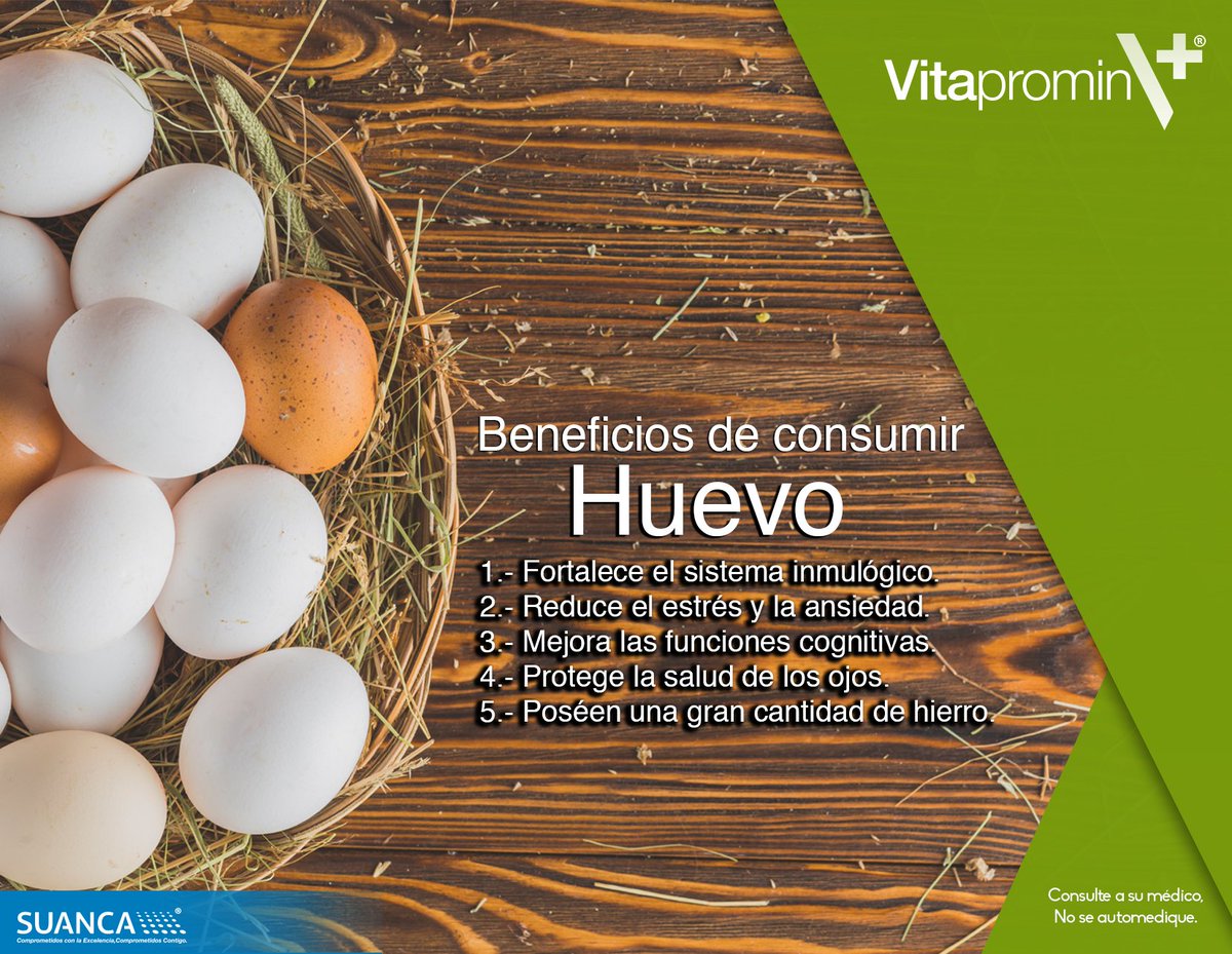 El huevo es uno de los alimentos mas sanos que existen, y lo mejor de  todo es que la ingesta de el es muy bueno para tu salud, aquí te decimos  algunos de los beneficios.#MásSaludConVitapromin