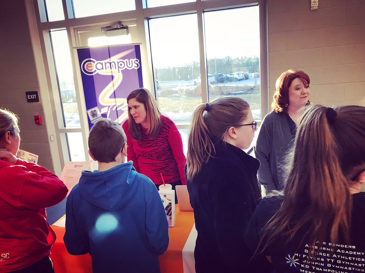 NKCSeCampus's tweet photo. Staley 8th Grade Academics and Activities Fair...   always a strong demand here for online courses over the six-week summer session.

@SHSFalcons https://t.co/2VBavTuf6b