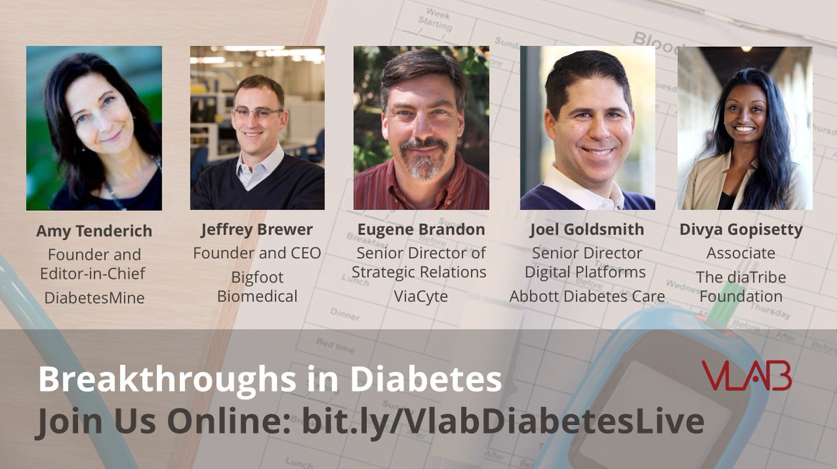 VLAB's tweet photo. If you can't make it in person to our event dedicated to the breakthroughs in diabetes, join us online tomorrow at 7 PM PST: https://t.co/dK7T0zdPHv https://t.co/Ze4IUuaYjh