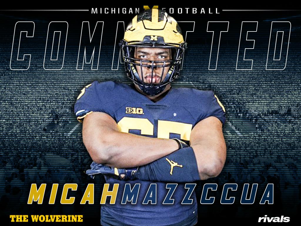 MicahMazzccua's tweet photo. Blessed to say I am verbally Committed to The University of Michigan #goblue 〽 @CoachJim4UM https://t.co/VEtTsMs69q