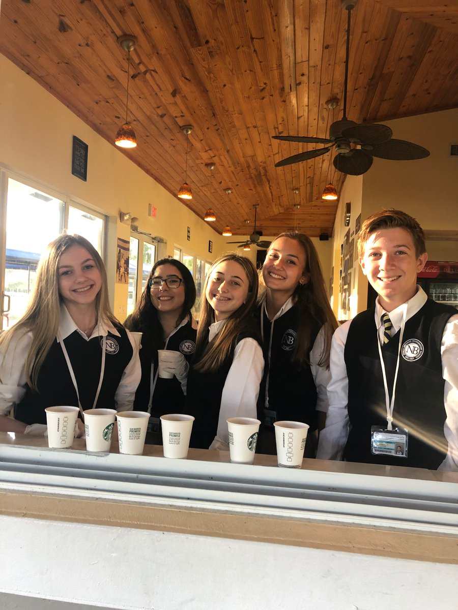 Our SAVE Promise members were hard at work this morning handing out coffee &amp; hot chocolate to <a href="/NBPSEagles/">North Broward Prep</a> students. A great kick-off to #SaySomethingWeek! Thank you to <a href="/NBPSAthletics/">NBPSAthletics</a> for providing us with Le Cafe, the perfect space for this event. <a href="/sandyhook/">Sandy Hook Promise</a> <a href="/NATIONALSAVE/">SAVE Promise Club</a>