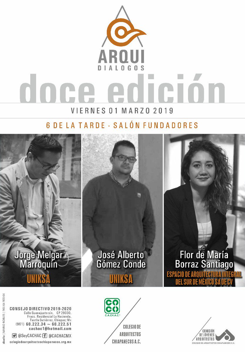 BedranRuiz's tweet photo. El Colegio de Arquitectos Chiapanecos A.C difundiendo el trabajo de nuestros agremiados!! @gsa_i Los esperamos! @FcarmSocial próximo viernes 1 de marzo! @MujeresFCARM https://t.co/woCreccUth