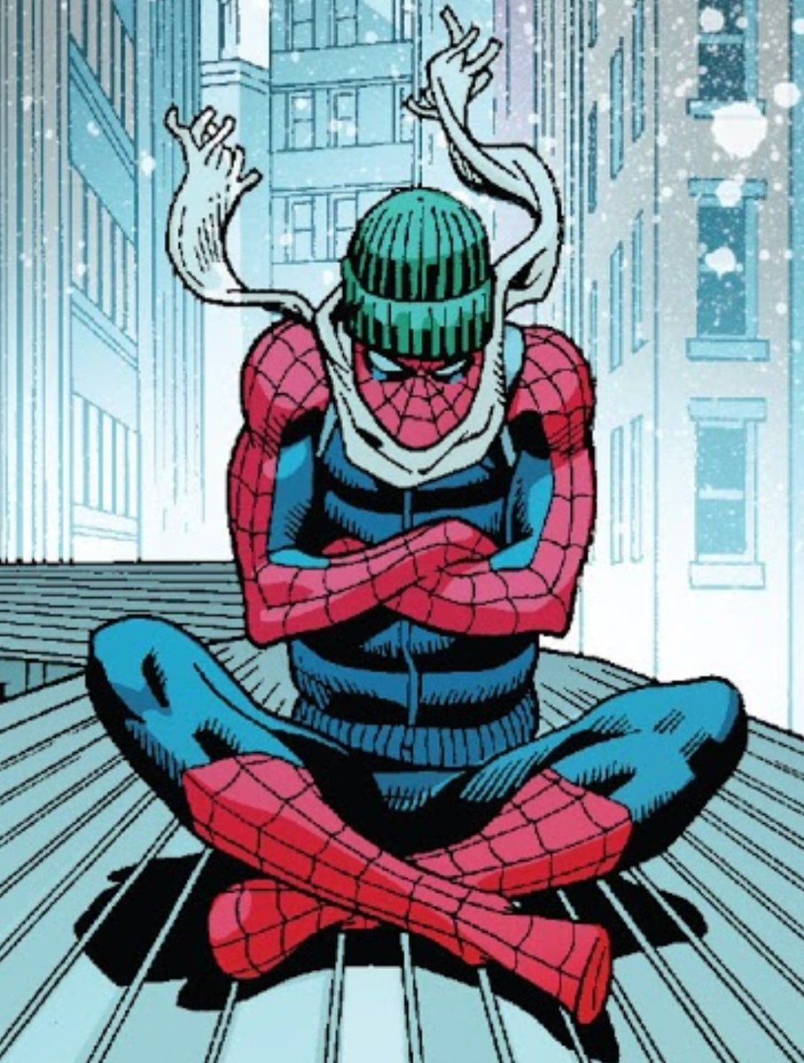 DARDEVlLS's tweet image. when peter wears his hat and scarf over the spidey suit 💞💘💕💖💓