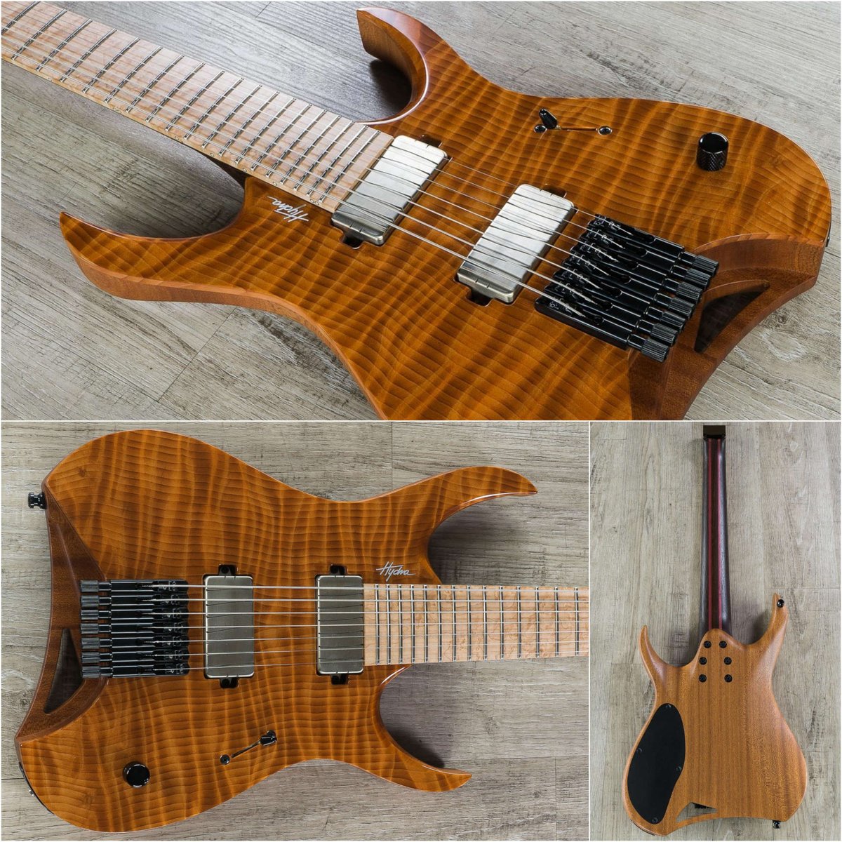 musicstorelive's tweet photo. @mayonesguitars Hydra Elite 7 - 7-String Headless Guitar, 70-Year Old Curly Redwood Top, Birdseye Maple Fretboard, @bareknucklepickupsofficial Pickups | https://t.co/ySKiseIj7Q | #SeeHearExp #MusicStoreLive #MSL #Mayones #Mayonnaise #guitar #electricguitar #guitarplayer https://t.co/4X1kAaGiXM