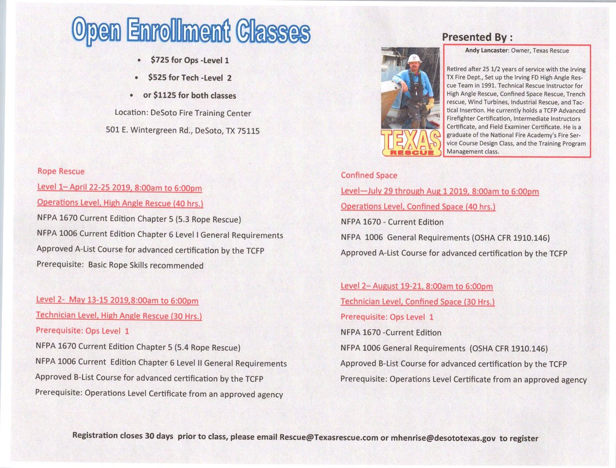 RescueTexas's tweet photo. Upcoming Open Enrollment classes https://t.co/UCX9hxtpwQ