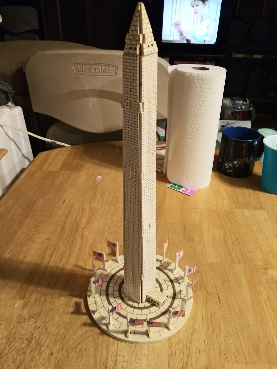 Kevin purchased Keith a small, wooden, Washington Monument!

Time took to build.

Time:
22 minutes
34 seconds
Splinter count:
7

He is happily drumming on the table now.

He feels to Proud.

Did he do enough?