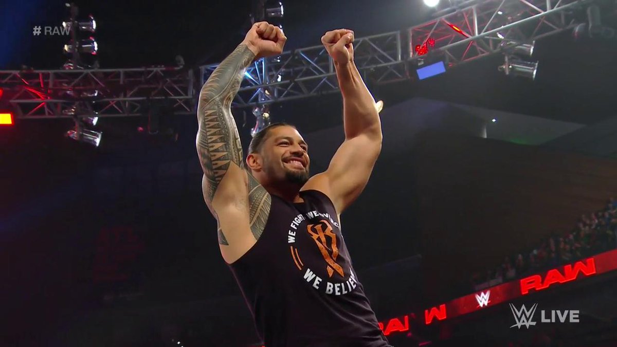 WWE's tweet photo. Oh, how we've missed this every Monday night.

#RAW @WWERomanReigns https://t.co/P41vswCc8t