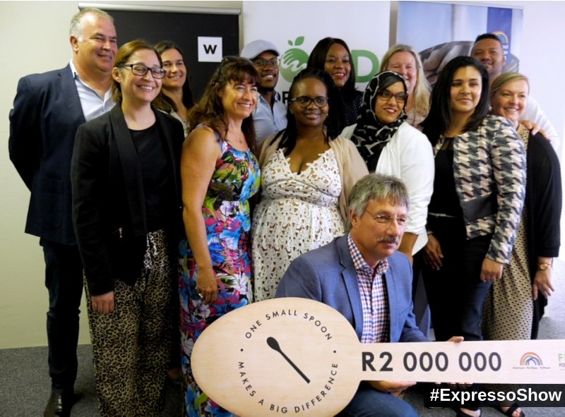 expressoshow's tweet photo. The @WoolworthsGBJ #OneSmallSpoon Christmas campaign raised R2 million, thanks to customers swiping their @MySchoolSA card to help @FoodForwardSA unlock 2.5 million additional meals this year. #ExpressoShow https://t.co/RipKbjUXwM