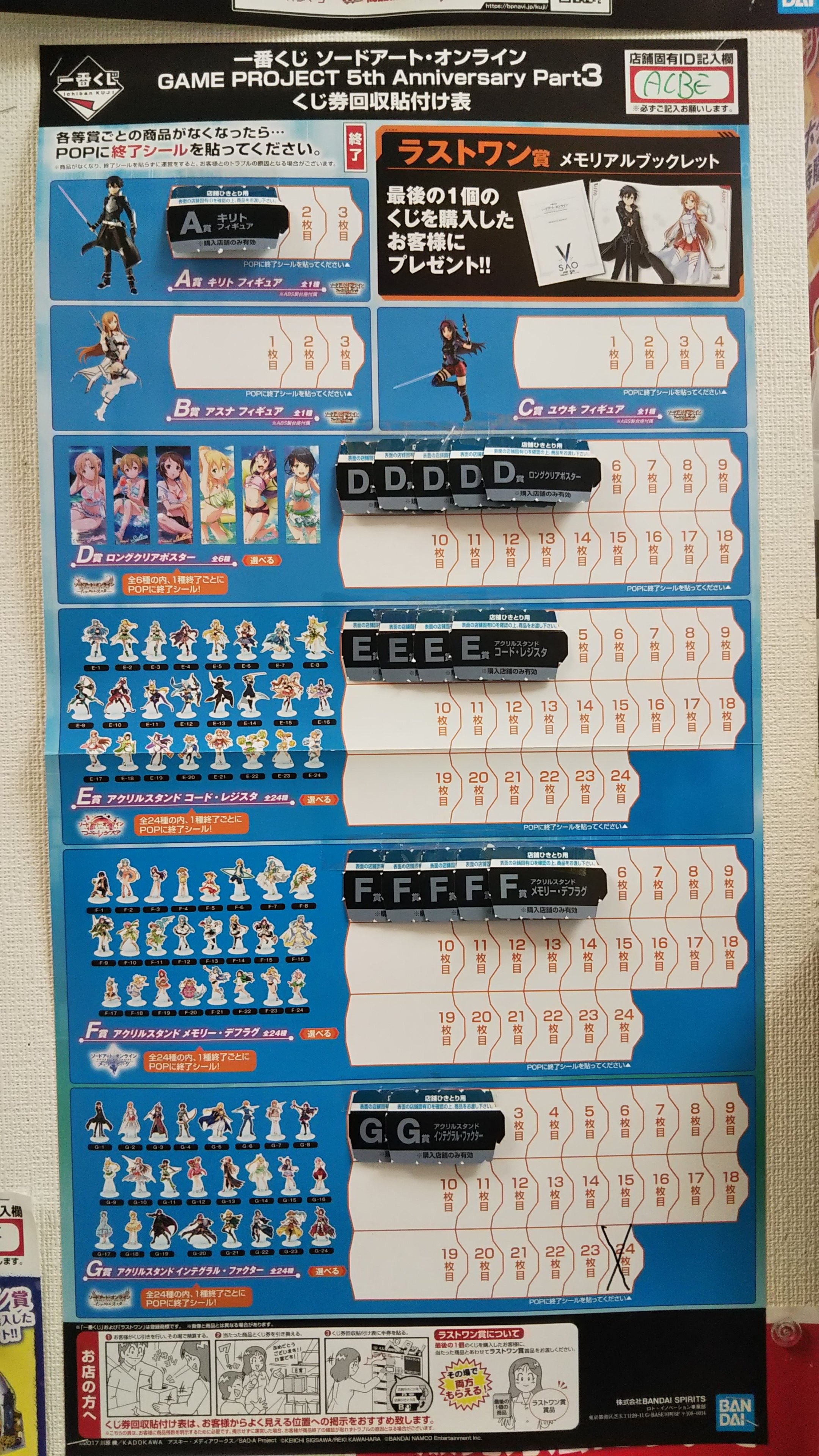 古本市場新小岩店 こんにちは 古本市場新小岩店です 2 23発売になった一番くじの ソードアートオンライン は大人気で１セットが終了 2セット目に突入いたしました 今ならａ賞 ｂ賞 ｃ賞沢山ございます 是非 当店にお越しくださいませ