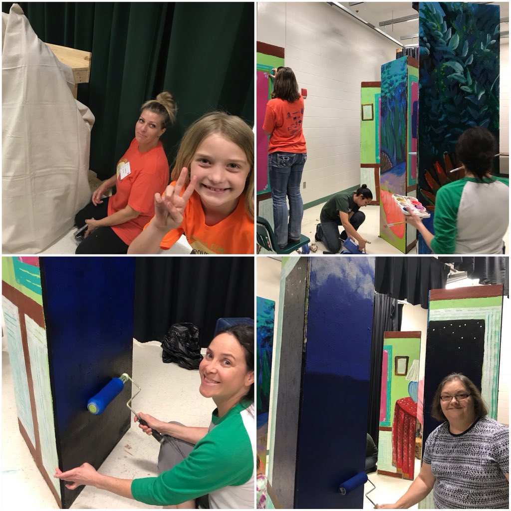 MrGarait's tweet photo. Thanks to all the volunteers who shared their time and talents painting our school play backdrops. #cgeeagles #littlemermaid https://t.co/5mQYacFD8b