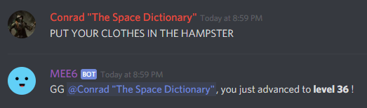 shatteredrpg's tweet image. #devnight hard at work and one of our devs has poor internet. We each were trying to encourage the internet to work more and one of our devs leveled up with our chat bot on discord in the best possible way.