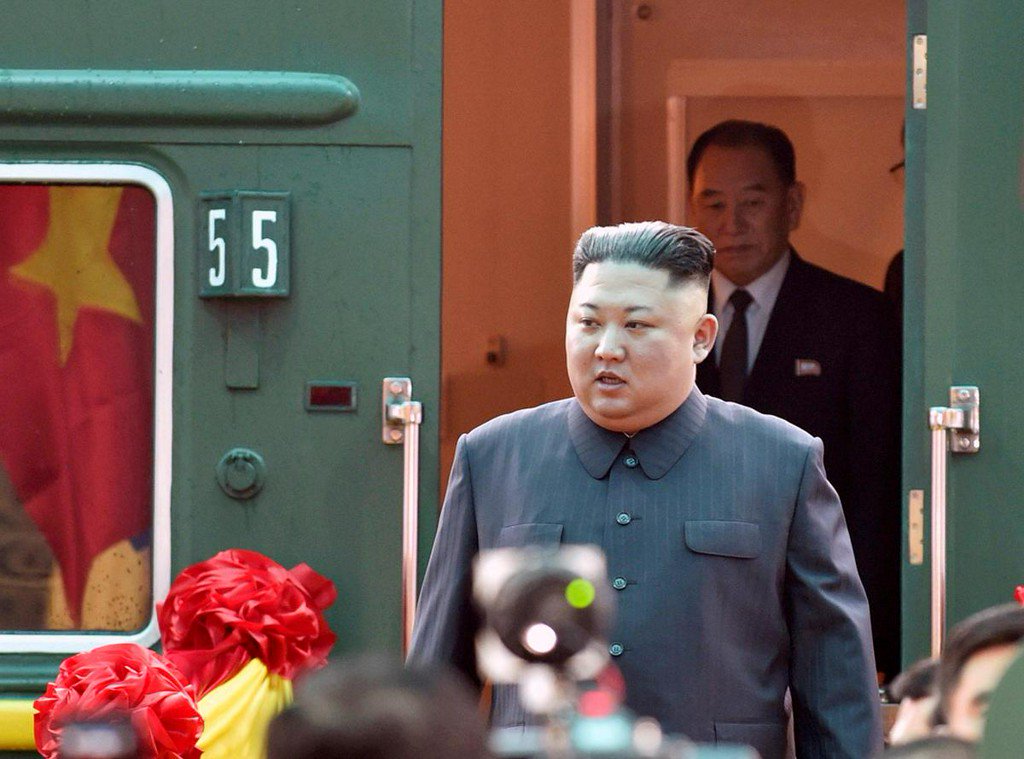 Reuters's tweet photo. In his grandfather's footsteps, North Korea's Kim arrives in Vietnam https://t.co/urCAWqSixc https://t.co/VondGUNBiM