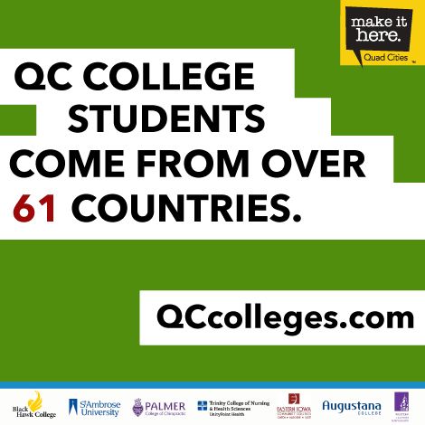 stambrose's tweet photo. QC College students come from over 61 countries around the world. #MakeItHereQC #QCColleges #QuadCitizen #StAmbroseUniversity https://t.co/gPwLbZBVfu