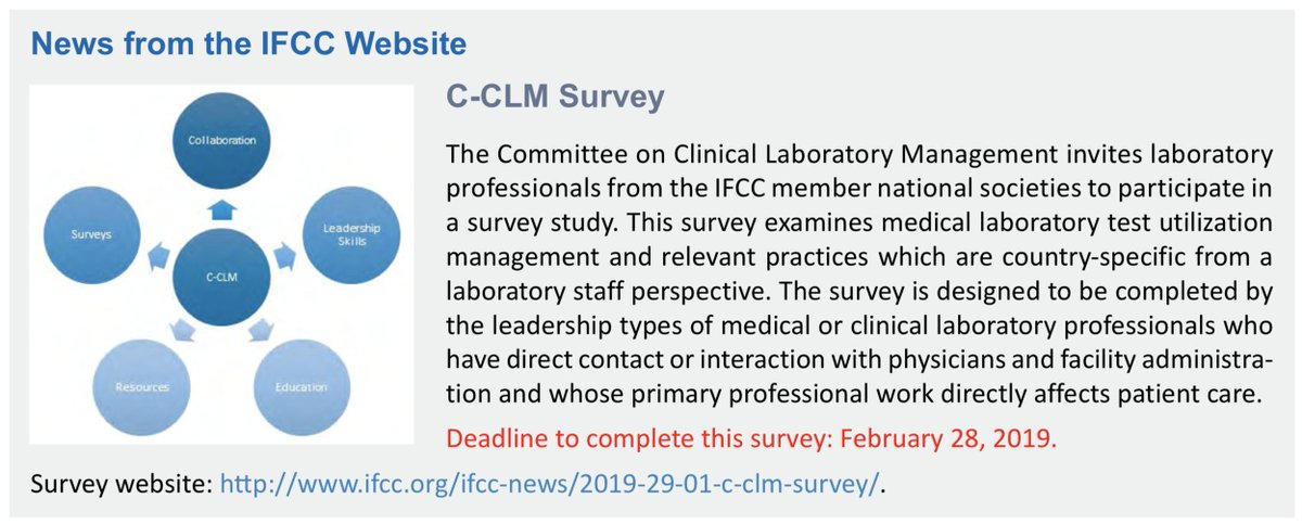 IFClinChem's tweet photo. Please help us with your responses in this survey that examines medical laboratory test utilization management and relevant practices
https://t.co/ccgs8c4SCR https://t.co/W2aBjMFDqh