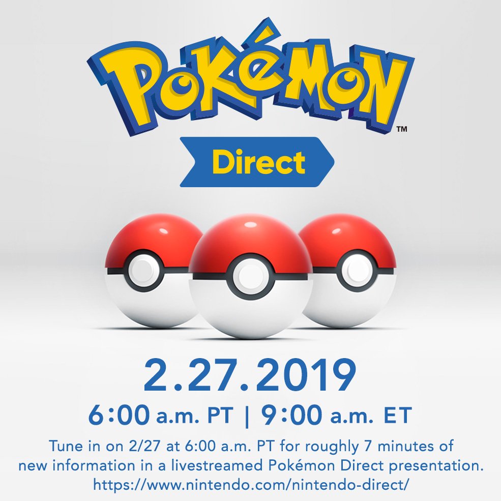 Nintendo Direct, посвящённый франшизе Pokémon, проведут 27 февраля