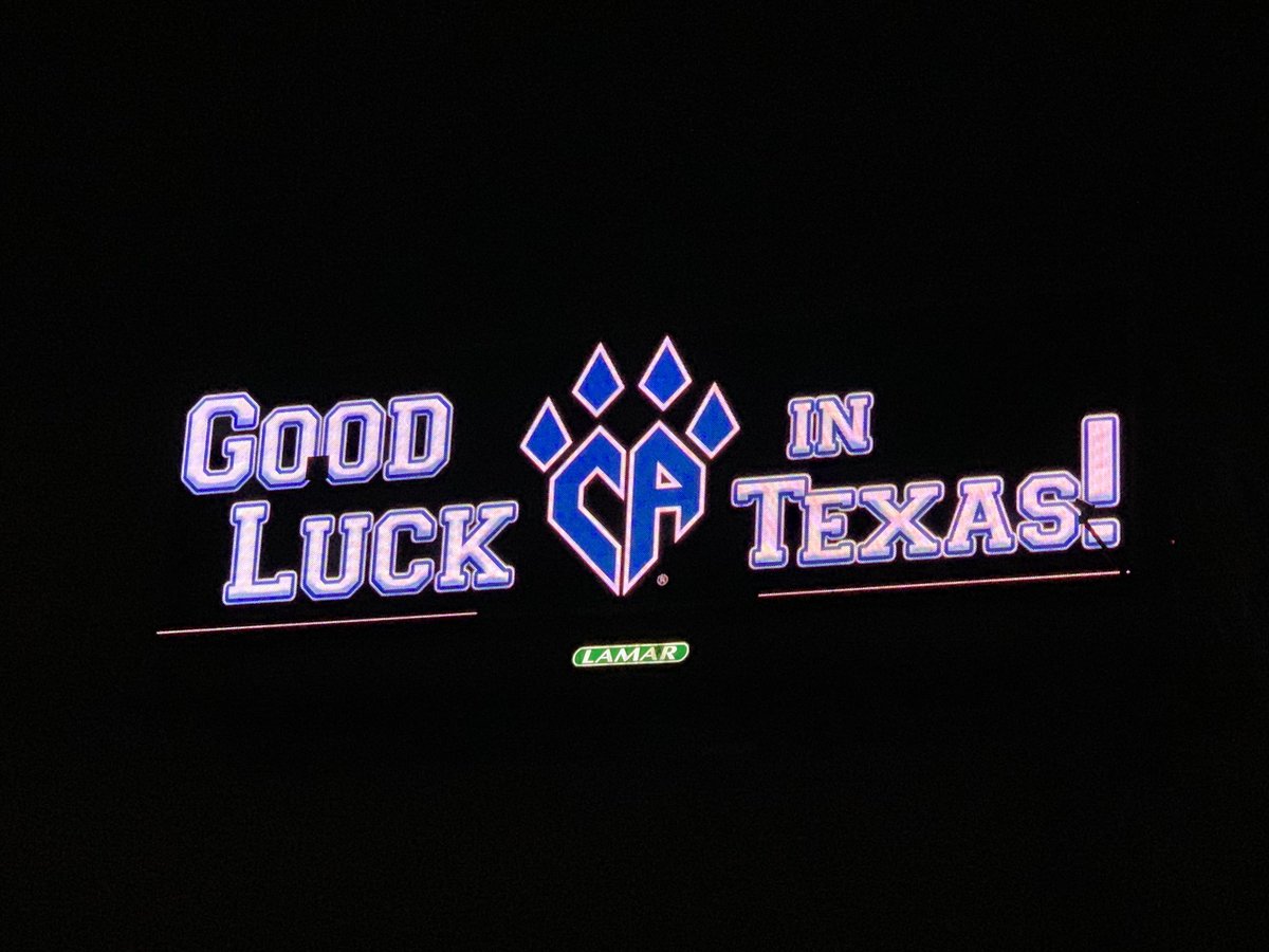 CA_Auroracats's tweet photo. It’s #NCA week and #AuroraCAts kicked it off with popping their fears, sent their goals soaring, a billboard wishing us Good Luck, rainbow practice AND a Summit bid 🖤😻💙🌈🏆 BIG Congrats to @CA_CupidCats @CA_VenusCats @CA_ZeusCats on their bids and upgrades tonight!!! https://t.co/DjXtDvBMDB