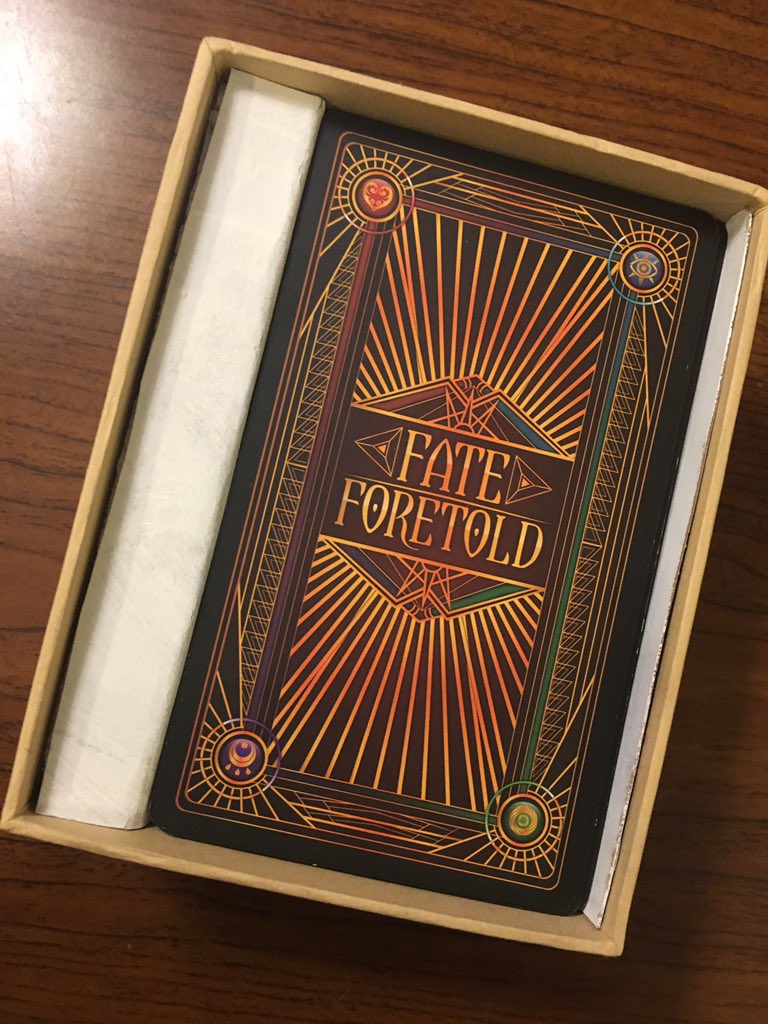 MarsUltori's tweet photo. My @FateForetoldCG original box died, after nearly two years of love and frequent use. So I used this box I kept from a portable speaker and made this! I’m quite happy with it and am glad my #FateForetold will be safe and sound. https://t.co/NylAkMaTXT