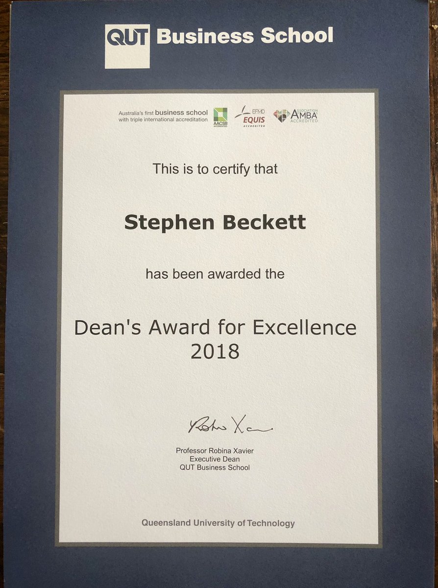 StephenABeckett's tweet image. Today’s highlight #QUT #MastersOfBusiness #DeansAward