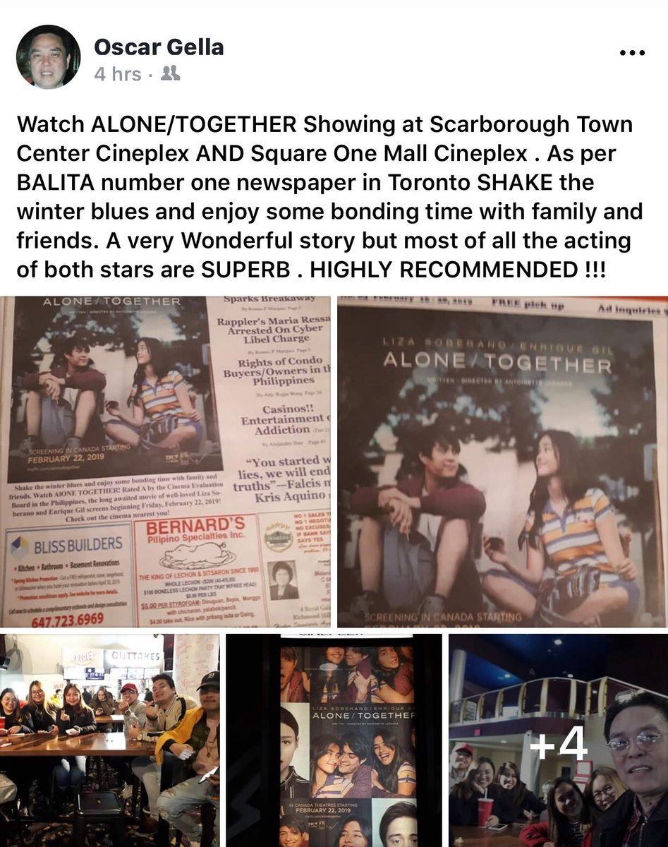 dinzcastro's tweet photo. ‘...but most of all the acting of both stars are SUPERB. 
HIGHLY RECOMMENDED!!!’
#AloneTogetherNapuwing https://t.co/ZSr8Zuu3gX