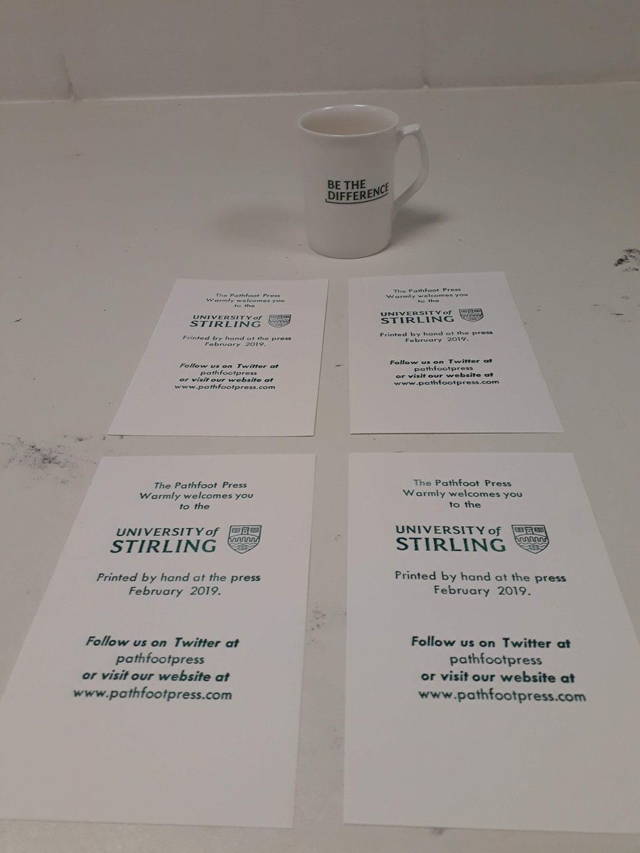 Thank to our new <a href="/StirUni/">University of Stirling</a> plates, we're feeling very on-brand in the pressroom this morning!  #letterpress