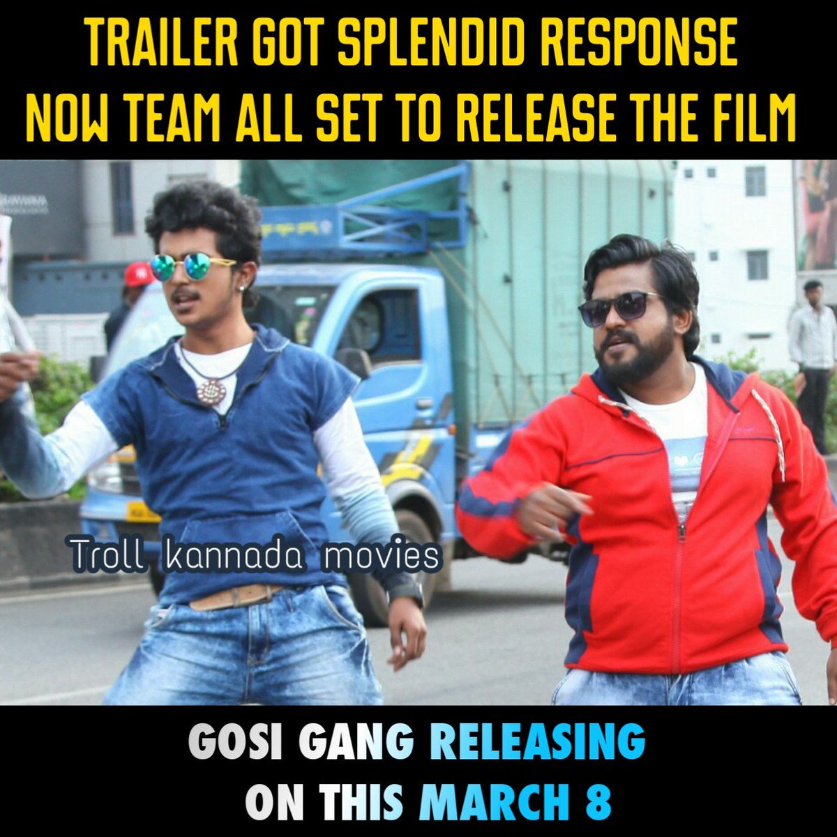 trollkannada_M's tweet photo. ಕೆ.ಶಿವಕುಮಾರ್ ನಿರ್ಮಾಣದ,ರಾಜು ದೇವಸಂದ್ರ ನಿರ್ದೇಶನದ ಅಜಯ್ ಕಾರ್ತಿಕ್ ಹಾಗೂ ಯತಿರಾಜ್ ಜಗ್ಗೇಶ್ ಮುಖ್ಯಭೂಮಿಕೆಯಲ್ಲಿ ಮೂಡಿಬಂದಿರುವ " ಗೋಸಿ ಗ್ಯಾಂಗ್ " ಚಿತ್ರ ಇದೇ ಮಾರ್ಚ್ 8ಕ್ಕೆ ಬಿಡುಗಡೆಯಾಗಲಿದೆ❤❤😍
#GosiGang #KShivakumar #RajuDevasandra #AjayKarthik #YathirajJaggesh https://t.co/dL0kmvtQAD