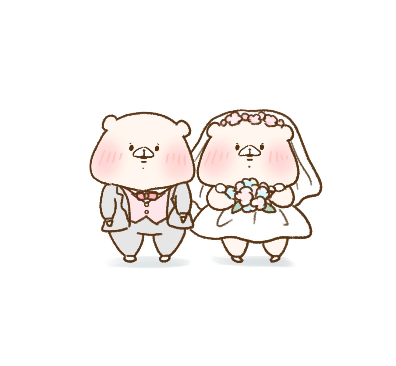 さいきたむむ ご結婚のご報告を頂く事が多いので 新郎新婦くま描きました おめでとうございます さいきたむむ ご結婚のご報告を頂く事が多いので 新郎新婦くま描きました おめでとうございます