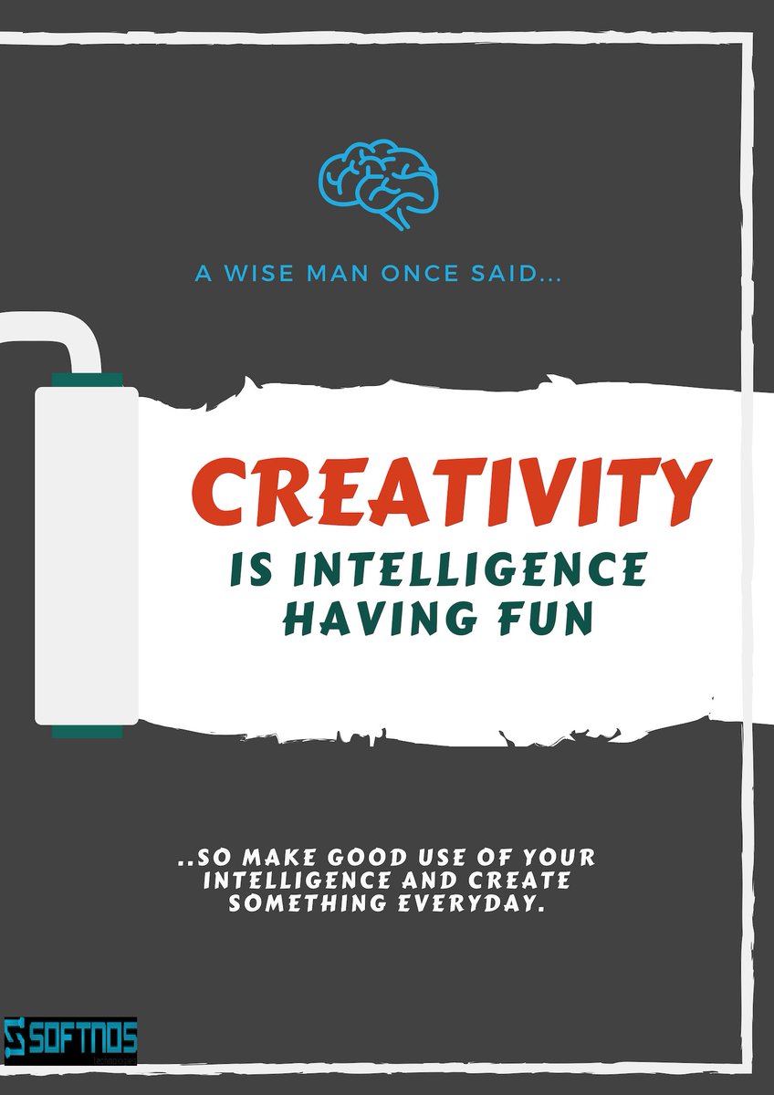 RT @softnos: Art, freedom and creativity will change society faster than politics. Lets use creativity for better. 

#Creativity #Socialmediamanagement #Digitalmarketing #Funatwork #Intelligence #Softnostechnologies