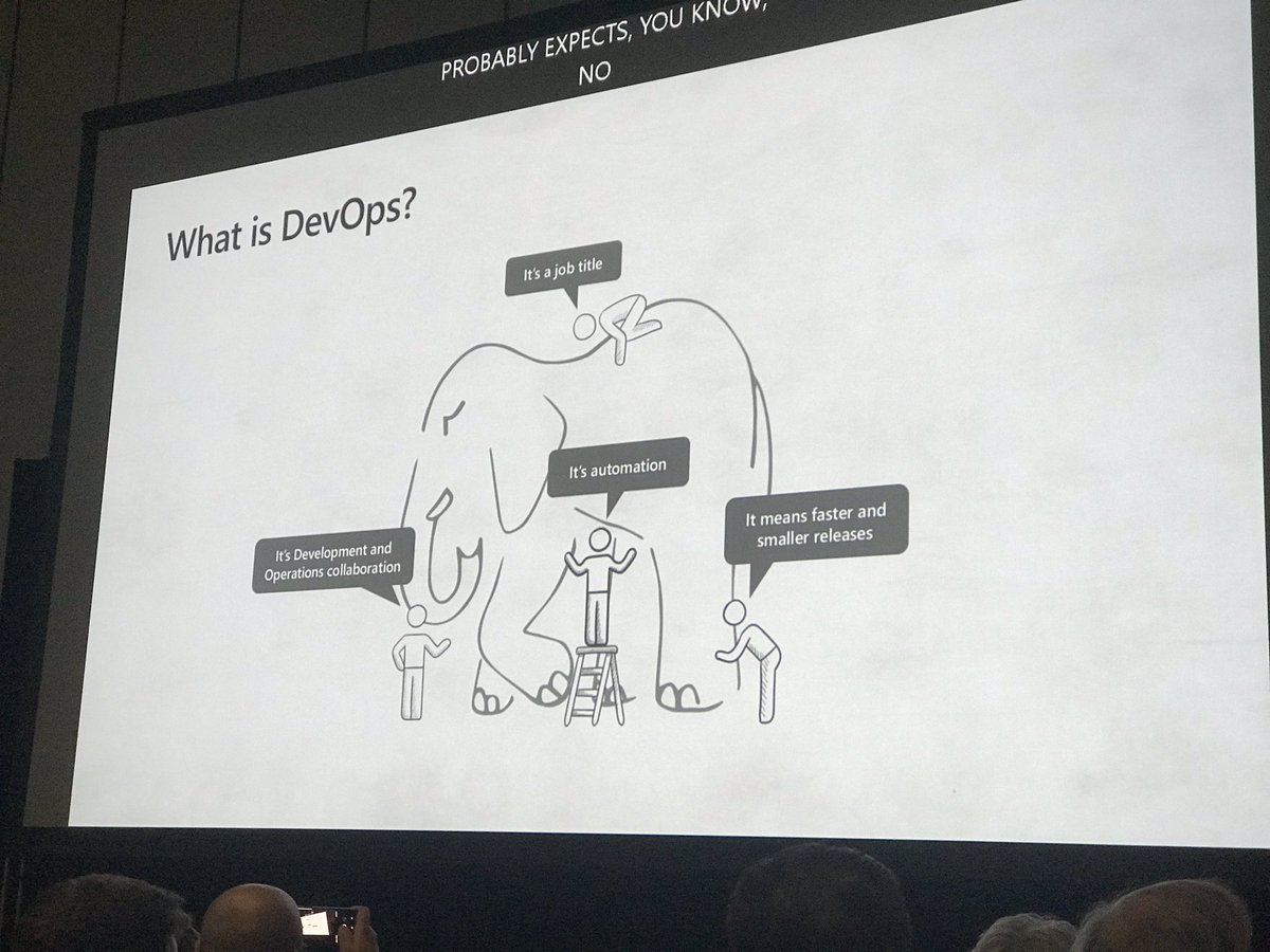 kevmcdonk's tweet image. Great example of “what is Dev Ops” to different people from @bbenz #MSIgnitetheTour #dev20 #DevOps