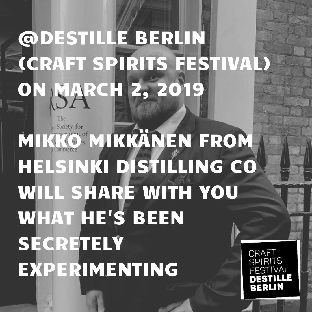 DestilleBerlin's tweet photo. WILL THE CRAFT SPIRITS REVOLUTION COMES FROM THE NORTH? COME TO HEAR MIKKO MIKKÄNEN FROM The Helsinki Distilling Co SHARING HIS EXPERIMENTS ON SAT MARCH 2 AT 5PM. TRY INGREDIENTS YOU NEVER HEARD OF!  IT IS A UNIQUE SHOT. DON'T MISS IT. https://t.co/wBcnpGOSpw