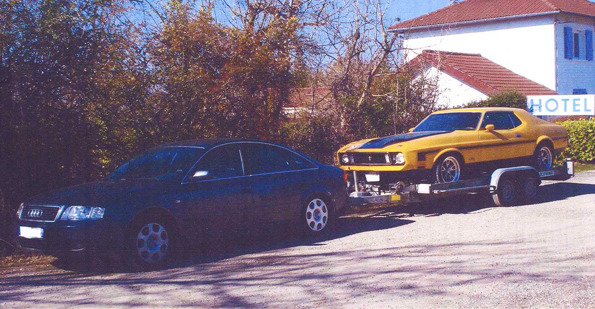 locatoumat's tweet photo. Quand l'équipe de Saintes loue une remorque porte-voiture pour transporter une Mustang, son propriétaire est toujours bien accompagné👍
#ActeurDeVosChantiers #locatoumat #location #btp #materiel #chantier #travaux #batiment #bricolage #securite #engin #voiture #mustang #remorque https://t.co/EGSCVQHtLe