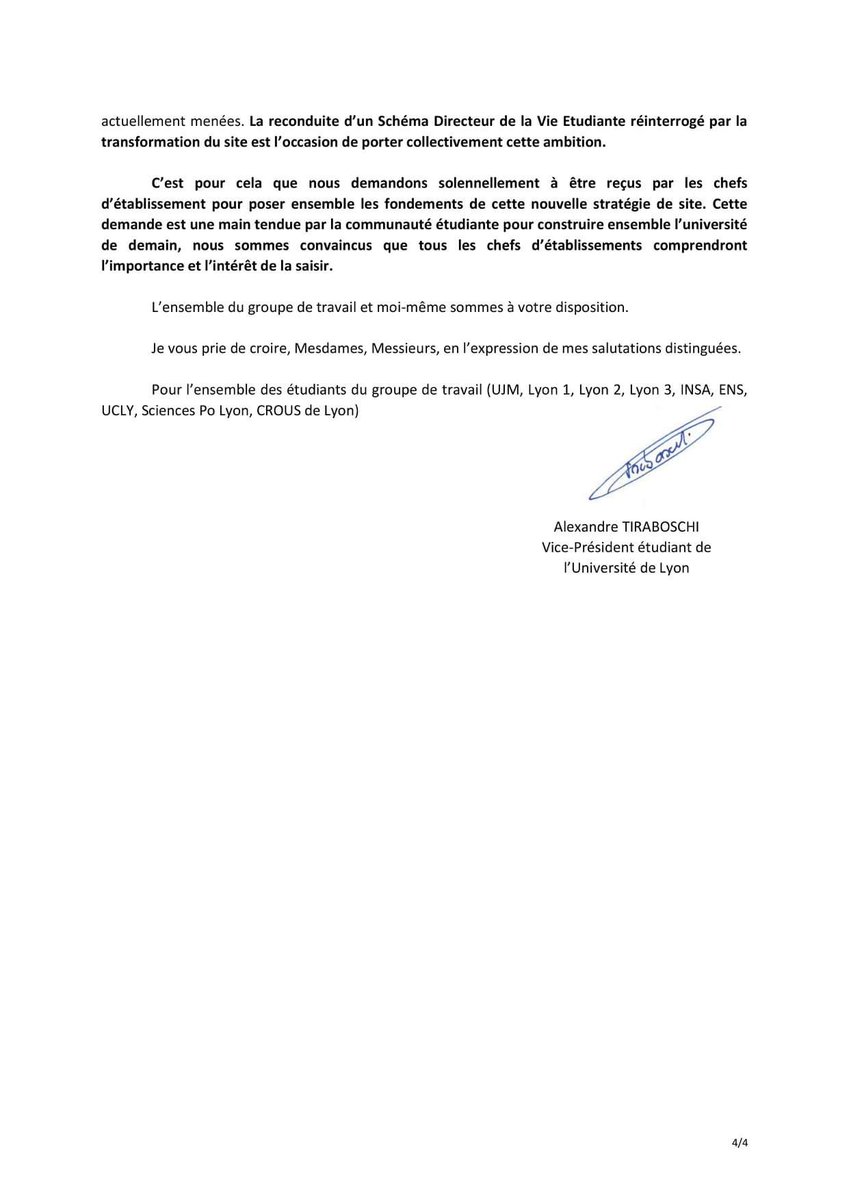 📣 Parce que la vie étudiante n'est pas un supplément d'âme, les étudiants de <a href="/UniversiteLyon/">Université de Lyon</a>  interpellent les universités et les metropoles sur importance d'une politique de site notamment sur la vie étudiante. Main tendue pour construire ensemble l'université de demain 👋