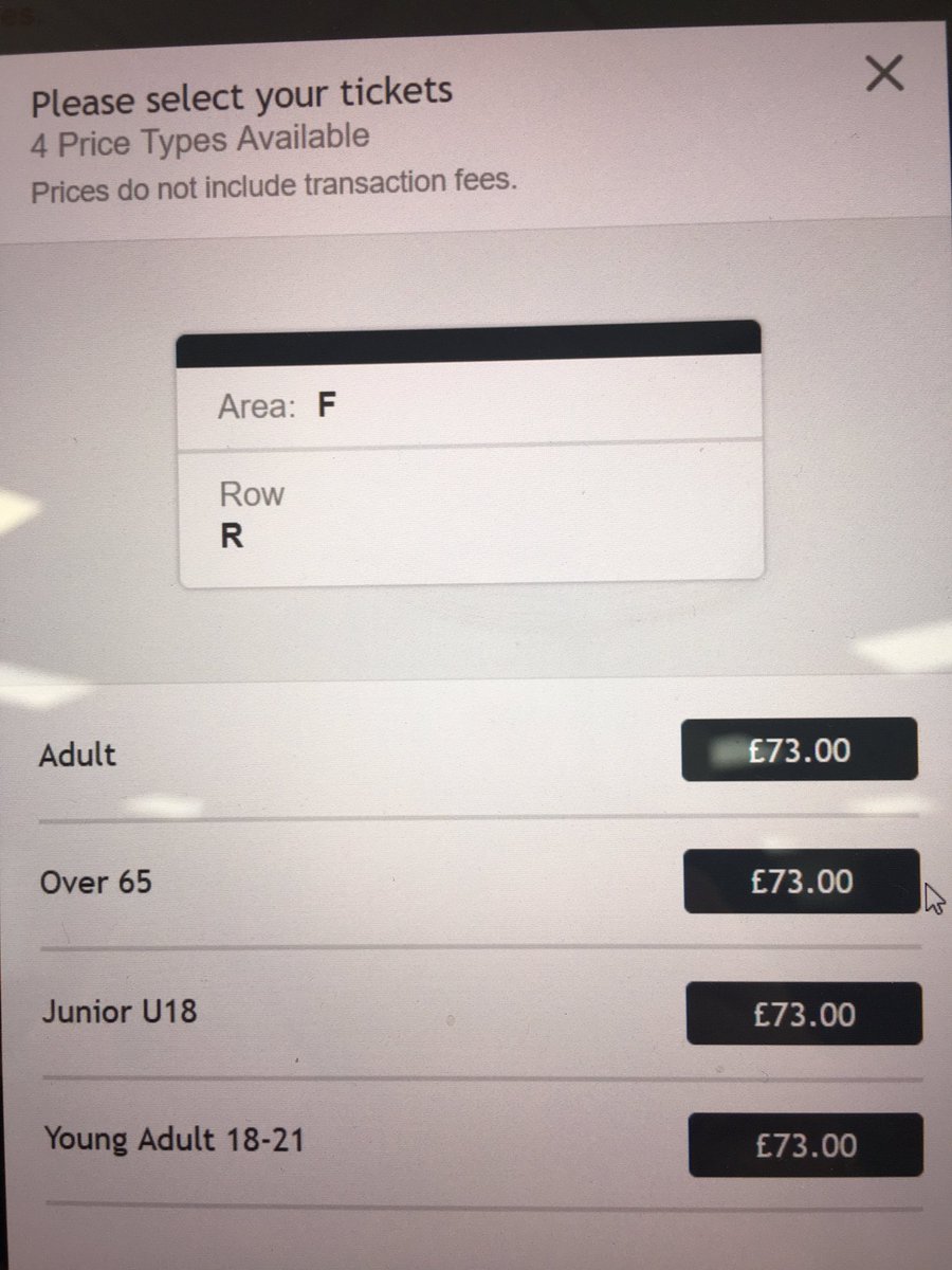 Thought I’d see if I could get a couple of <a href="/FulhamFC/">Fulham Football Club</a> tickets for my wife and 12 year old daughter to sit near me and my son on Sunday. £73 a ticket AND no concessions?! 😱😱 no thanks!! <a href="/FulhamSuppTrust/">Fulham Supporters’ Trust</a>!

#StopTheGreed #FFC
