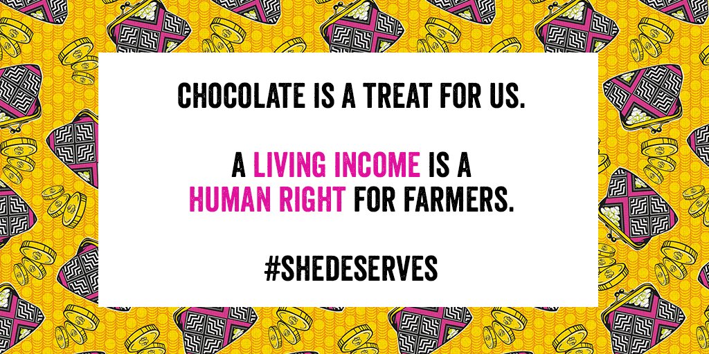 You can make a big difference by making a simple choice: #ChooseFairtrade chocolate and help provide a better future for cocoa farmers and their families.

#SheDeserves a Living Income
>> bit.ly/Buying-Fairtra…
#FairtradeFortnight