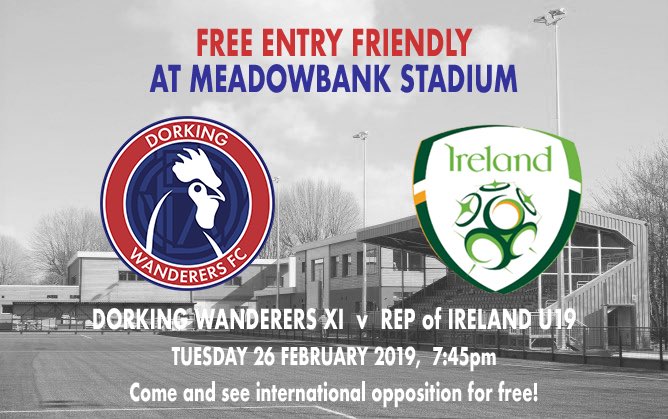 FREE FOOTBALL - CHEAP BEER!
Need we say more?

🇮🇪 Republic of Ireland visit <a href="/meadowbankpark/">MeadowbankDorking</a> tonight for a Free Entry Friendly with a #Dorking Wanderers XI.

☘️ Guinness just £3 a pint in @hkdorking, with BT Sport on 3 screens.