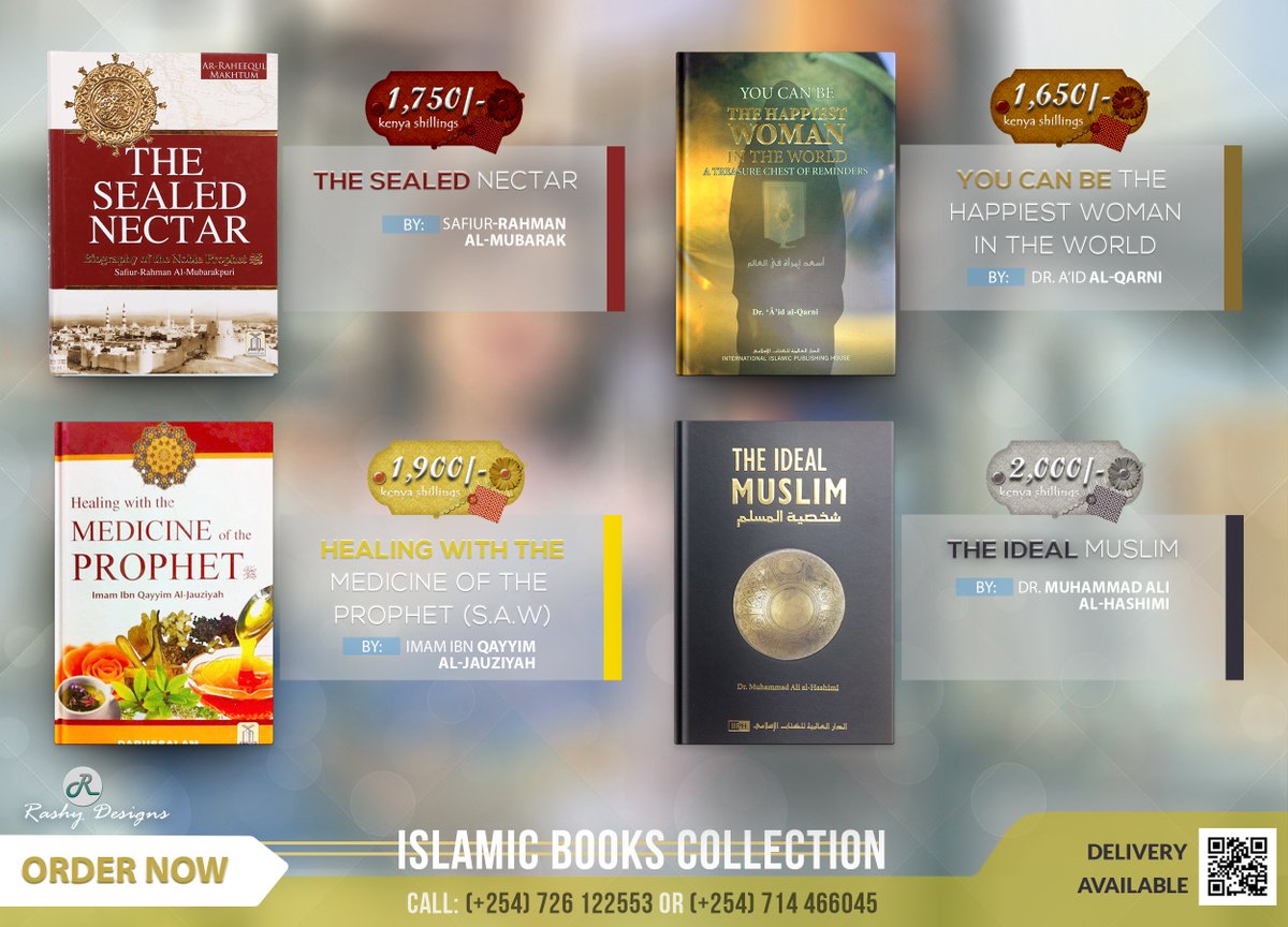 AbRashidAli's tweet photo. Wide variety of Islamic Books from our ISLAMIC BOOKS COLLECTION, place your order today. This is the Deen of knowledge, go an extra mile to comprehend your Deen. #RashyDesigns https://t.co/j23aFpBPMF