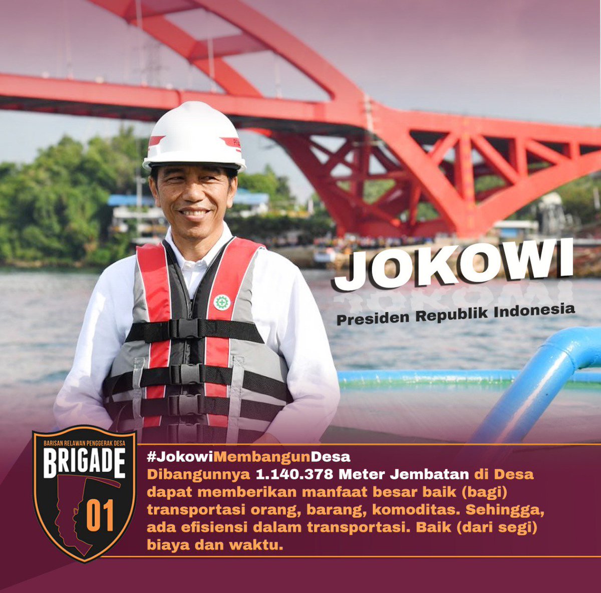 NANDA60286737's tweet photo. Jokowi Membangun Desa.
Desa Membangun Indonesia.
Melangkah bersama untuk INDONESIA MAJU.

Salam dari Barisan Relawan Penggerak Desa Kab. Tapin, Prov. Kalimantan Selatan
#Brigade01
#Brigade01Kalsel
@KornasBrigade01
@Jokowi
@CakImin 
@SyaifulHooda https://t.co/HnMKD0H3Jd