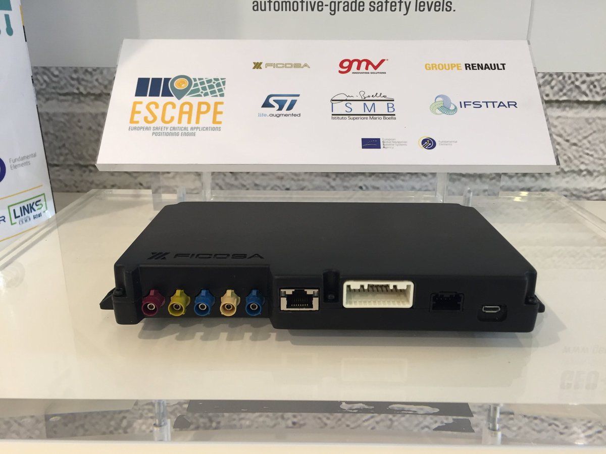 GNSSESCAPE's tweet photo. 2nd day at #MWC19 in Barcelona! Interested about #autonomousdriving and #EGNSS? @Jess_G_S from @FICOSA_Int will present our EGE-EscapeGNSSEngine until 11AM! Come to discover #Galileo at the 8.0H15 @EU_GNSS stand! @infoGMV @Ifsttar @LinksFoundation @ST_World @Groupe_Renault https://t.co/jPaMh7kA14
