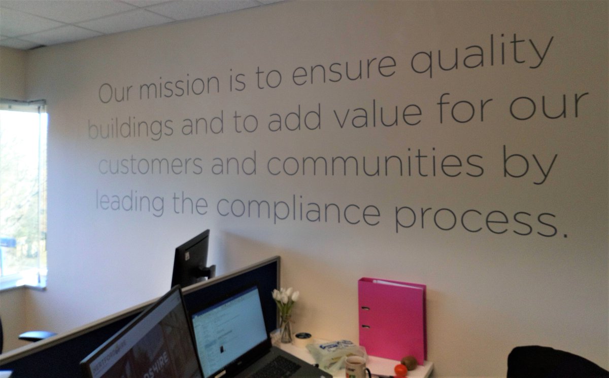 #TuesdayMotivation  Bit of office decoration this morning which caused much hilarity, We have no excuses for not knowing our mission statement now! @Wallboss