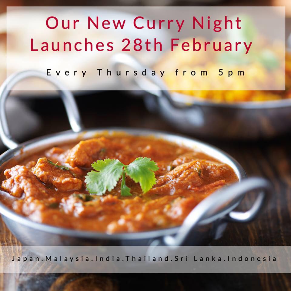 Launching this #Thursday, our brand new #Curry Night. Where will we take you this week? #Japan, #Thailand #Indonesia #Malaysia #India #SriLanka - only one way to find out! Served from 5pm #York #Malton