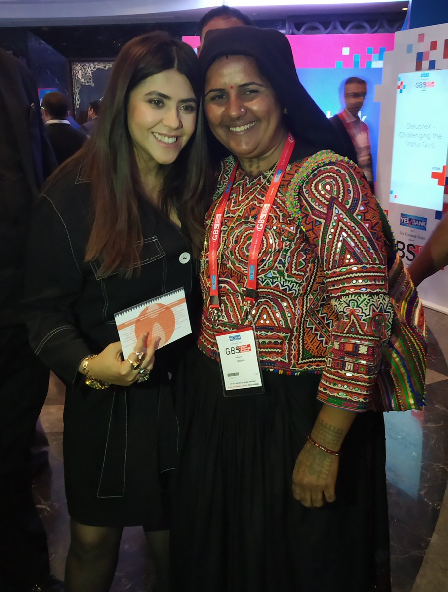 Pabiben's tweet photo. @ektaravikapoor It was really great to meet Ekta kapoor at Global Business Sumitt https://t.co/c3xEjUQqi0