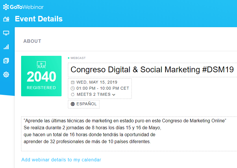 miguelfloro's tweet photo. Más de 2000 personas inscritas en las primeras 24 horas de anunciar la nueva edición del congreso de marketing online #DSM19

Muchísimas gracias a tod@s los que os habéis inscrito en el evento y al equipazo de personas del equipo de comunicación! ;)

https://t.co/B83V0XM8vX https://t.co/9us0fKqs9K