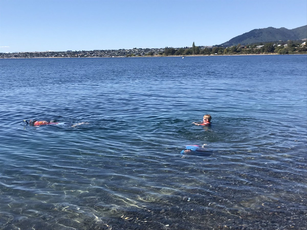 Perfect day: cycling , swimming and playing #lovetaupo