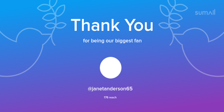 Our biggest fans this week: @janetanderson65. Thank you! via sumall.com/thankyou?utm_s…