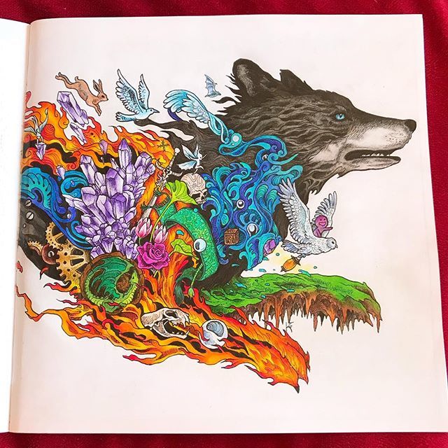 kiah_errol's tweet photo. All done! My fantomorphia wolf with an elemental theme. Earth🌱 Air 💨 Fire 🔥 Water 💧 and Spirit 💜
Let me know what you think.. #fantomorphiacoloringbook
#wolf #wolfcolouring #blackwolf #adultcoloringbook #pencilcrayon #pencilcrayons #pencilcrayo… https://t.co/nT3M8qZiVD https://t.co/1kHDMvhdvc
