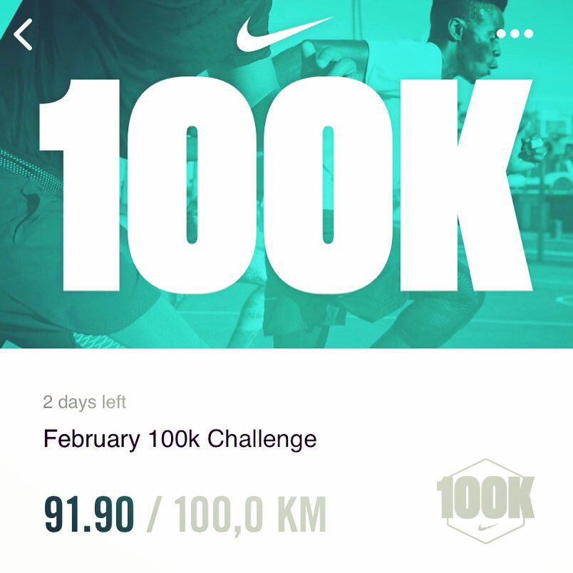 sithembiso_k's tweet photo. February has been a hectic (super short) month, but 100km is not bad. Yesterday’s 16km run really gave me a boost 🙂 @Nike #nikeplusrun https://t.co/jbIWjKiTJF
