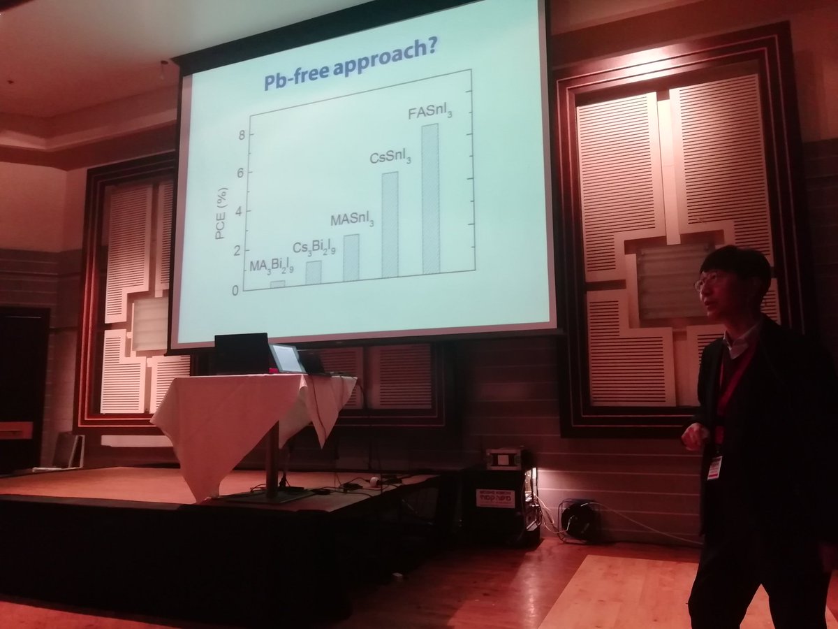 miliba01's tweet photo. Prof. Park on environmentally friendly #perovskite solar cells for next generation photovoltaics. #NIPHO19 @HebrewU @nanoGe_Conf https://t.co/TxG6sUeXtC