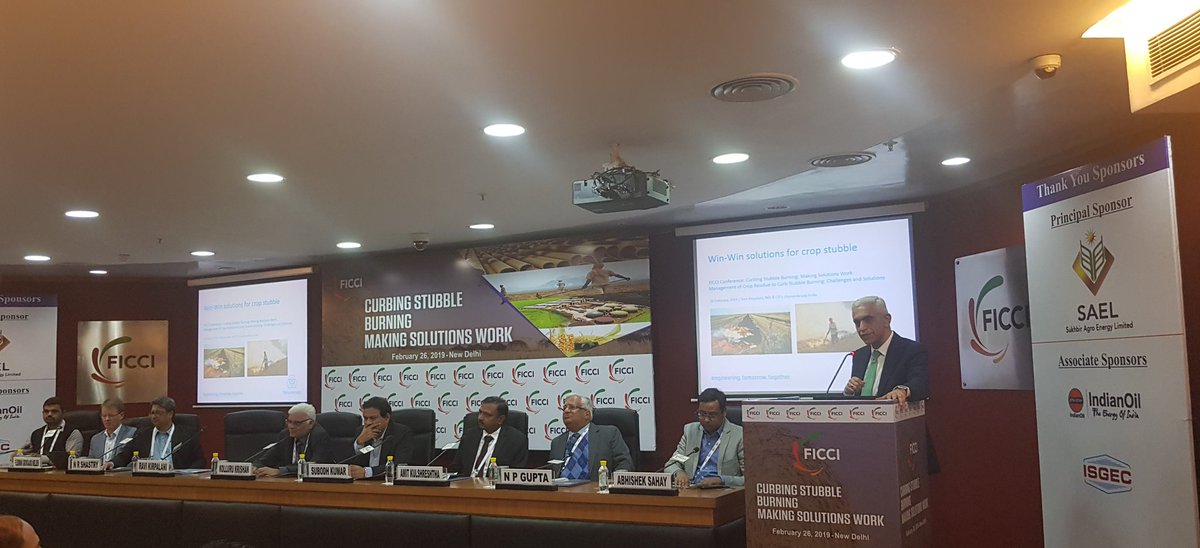krizhnah's tweet image. Diversified panel discussing  #enduse options for #advanced #biotechnologies for optimal use of agri residues at the #Conference on Curbing #stubbleburning at FICCI today @ficci_india @thyssenkrupp @ntpclimited @NovozymesBioAg @BioBiz_Claus @IndianOil_Delhi