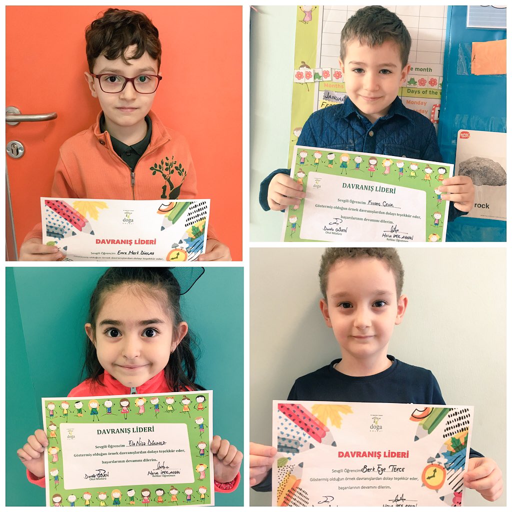 Geçtiğimiz haftanın “Davranış Lideri” olan miniklerimiz ☺️🍀 @doga_eskisehir @DamlaGuvenDG <a href="/EbruDemirkoz/">ebru.demirkoz</a> <a href="/DogaOkullari/">Doğa Koleji</a> @eskisehir_t <a href="/DogaAcademy/">Doğa Academy</a>