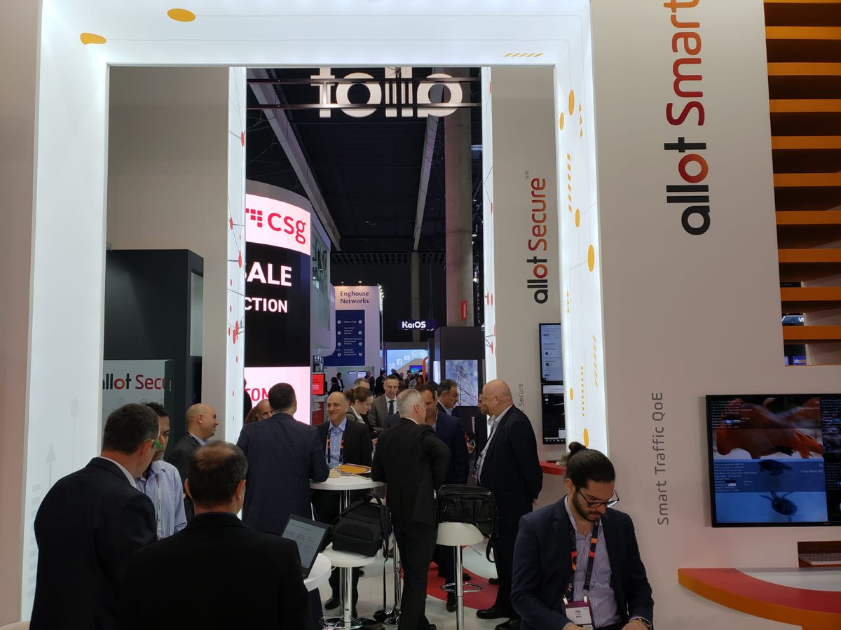 allot_ltd's tweet photo. #RealTime from #MWC19 . The early birds at our booth are enjoying a demo on how to Automate your end-user QoE optimization while also keeping the customers safe.
#5G #MWClive #QoE #OnlineSecurity #GSMA https://t.co/EYb3y0p4Tc